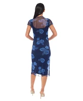 Bebe Women's Printed Powermesh T-Shirt Dress