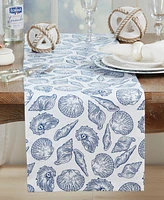 Saro Lifestyle Seaside Sea Shells Table Runner, 14 "x 72"