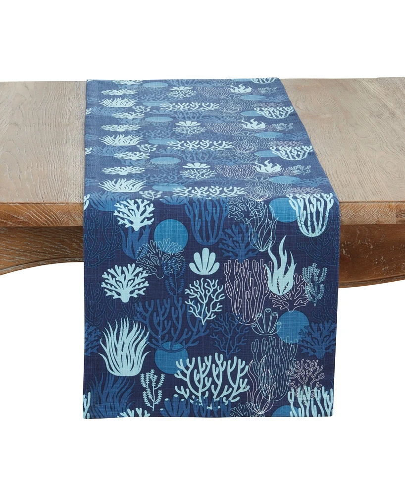 Saro Lifestyle Ocean Depths Coral Table Runner, 14" x 72"
