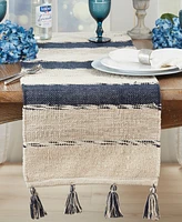 Saro Lifestyle Tasseled Stripe Table Runner, 16" x 72"
