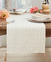 Saro Lifestyle Mixed Linen Jacquard Table Runner
