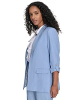 Calvin Klein Petite Faux Denim 3/4-Sleeve Blazer