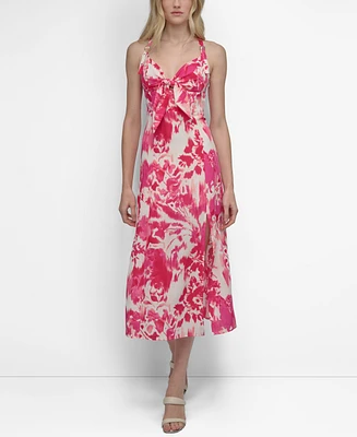 Dkny Women's Bow-Front Buckled-Strap Midi Dress