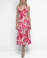 Dkny Women's Bow-Front Buckled-Strap Midi Dress