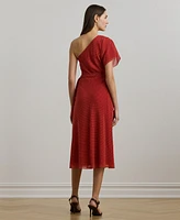 Lauren Ralph Women's Geo-Print Georgette One-Shoulder Dress