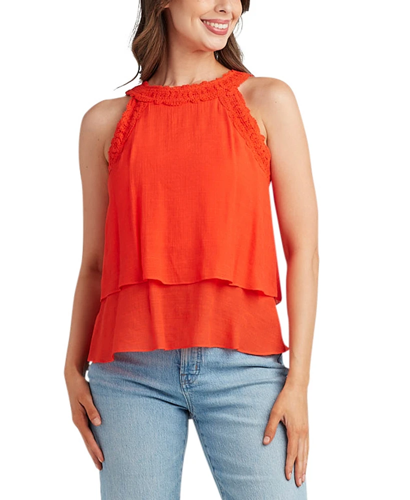 Bcx Juniors' Gauzy Textured Halter Top