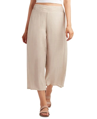 Bcx Juniors' Gauzy Textured Wide-Leg Pants