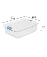 Sterilite 32 Quart Clear Stackable Latching Storage Box Containers, 18 Pack