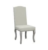 Contemporary Upholstered Fabric Dining Parsons Chairs – Set of 2