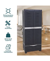 Lockable Storage Cabinet – Indoor or Outdoor Utility with 3 Adjustable Shelves