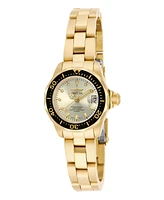 Invicta Women's 17038 Pro Diver Quartz 3 Hand Champagne Dial Watch