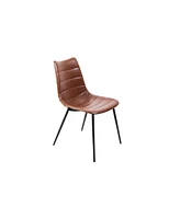 Set of Two Upholstered Faux Leather Chairs for Dining Room or Breakfast Nook