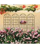 4-Pack Metal Garden Trellis, 86,7" Rustproof, Black