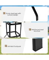 Gymax 5PCS Patio Bar Stool & Table Set Outdoor Bistro Furniture Set w/ Cushions