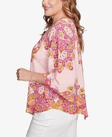 Ruby Rd. Plus Floral Medallion Tunic Top