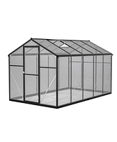 6x10 Polycarbonate Greenhouse Kit with Aluminum Frame and Adjustable Roof Vent
