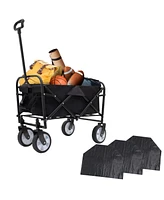 Foldable Wagon Cart with Liners: Camping, Utility, Grocery