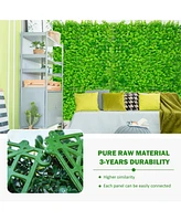 Grass Wall Panels (20pc): Privacy Screen, Indoor/Outdoor Green Wall Decor