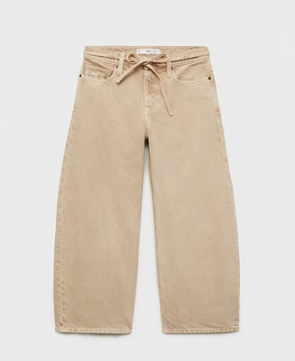 Mango Women's Belt Balloon Jeans