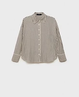 Mango Women's Striped Textured Shirt