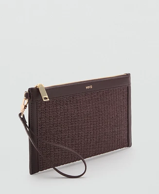 Mango Women's Natural Fiber Clutch Bag