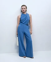 Mango Women's Belt Long Jumpsuit