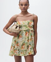Mango Women's Ruffle Detail Short Floral-Print Dress
