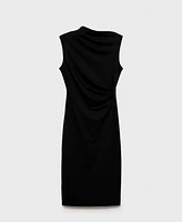 Mango Women's Draped Midi Dress