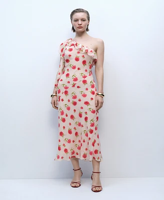 Mango Women's Floral Ruffled Dress