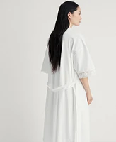 Mango Women's Lace Detail Cotton Robe