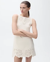 Mango Women's Openwork Details Knitted Dress