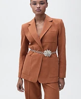 Mango Women's Cotton and Linen-Blend Suit Pants