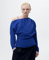 Mango Women's Asymmetrical Gathered Blouse