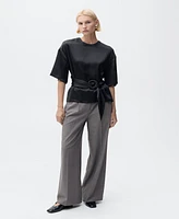 Mango Women's Belt Satin Blouse