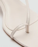 Mango Women's Wide Strap Leather Sandals