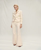 Mango Women's Wide Leg Cotton Suit Pants
