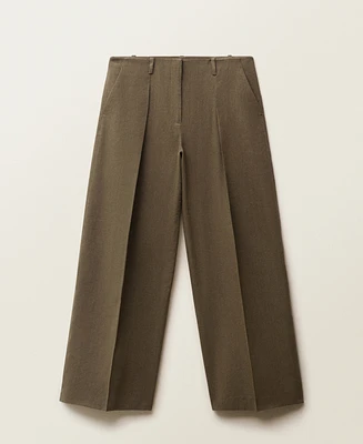 Mango Women's Seamless Linen Suit Pants