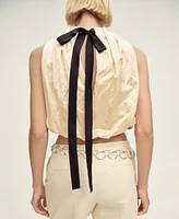 Mango Women's Wrinkled Fabric Balloon Effect Blouse