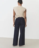 Mango Women's High-Waisted Wide Leg Jeans