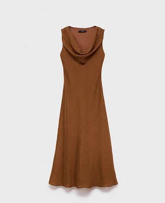 Mango Women's Draped Neck Lyocell Dress