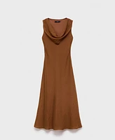 Mango Women's Draped Neck Lyocell Dress