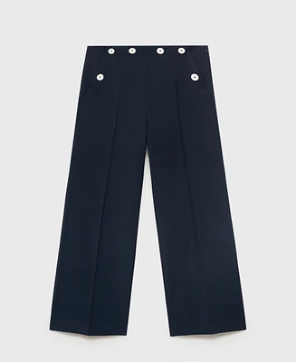 Mango Women's Contrasting Button Detail Straight Pants