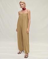 Mango Women's Puffed Hem Strapless Jumpsuit