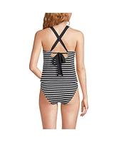 Lands' End Women's Crochet High Neck Tankini Top