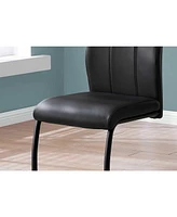Set of Two Upholstered Faux Leather Dining Side Chairs
