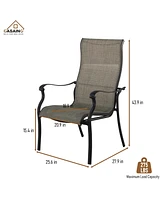Casainc Pvc-Coated Polyester Fabric Cast Aluminum Frame Dining Chair (Set of 4)