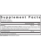 Codeage Whole Food Vitamin C Supplement - Acerola Cherry, Camu Camu, Amla Berry & Rose Hips Blend - Citrus Bioflavonoids