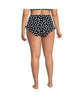 Lands' End Plus Ruffle High Waisted Leg Bikini Bottoms