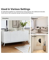 Modern Beat 63"Wide 4 door Sideboard with Adjustable Shelf