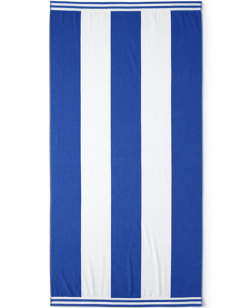 Lands' End Rugby Stripe Beach Towel